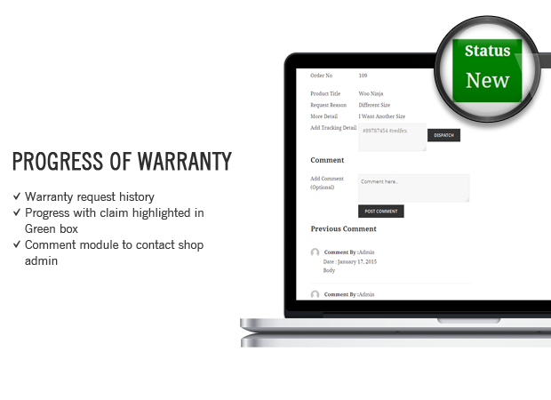 warranty system for wordpress